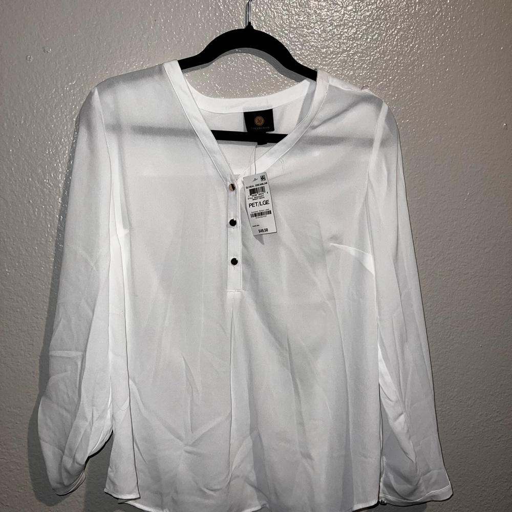 New White Blouse ~ JM Collection Large